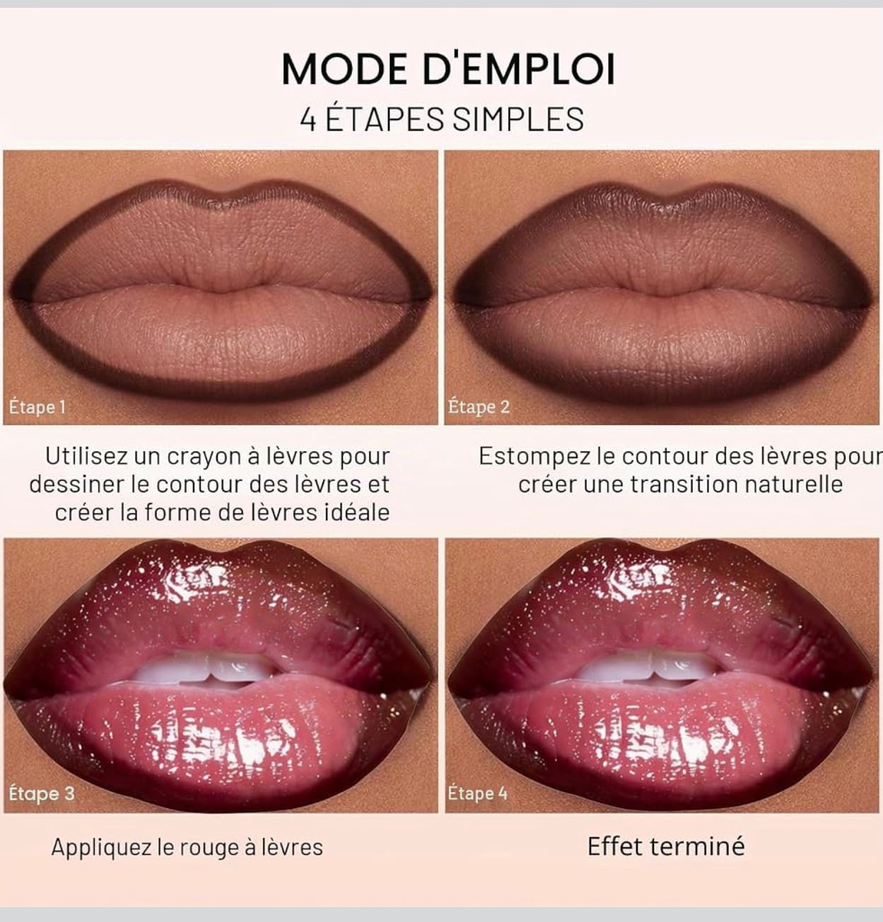 Easy Bag Lip Combo – Crayon à Lèvres + Rouge à Lèvres Longue Tenue | 7 Teintes