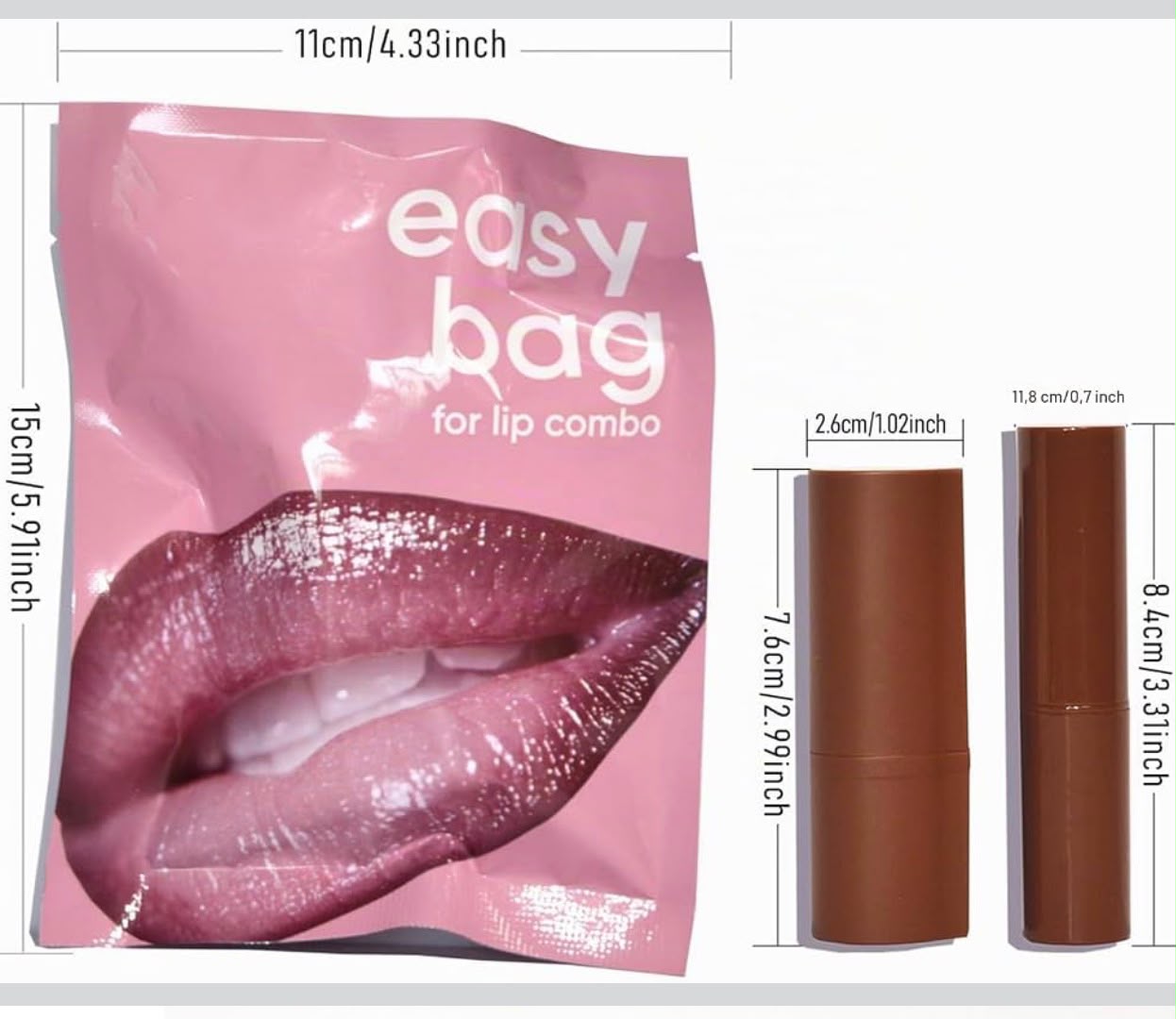 Easy Bag Lip Combo – Crayon à Lèvres + Rouge à Lèvres Longue Tenue | 7 Teintes